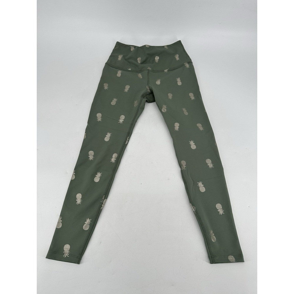 Beyond Yoga Leggings‎ Women's XS Green Gold Pineapple Tropical High Waist